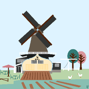 Illustratie Molen de Ster Utrecht Lombok Illustrator Renske Jurriëns